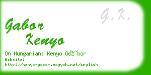 gabor kenyo business card